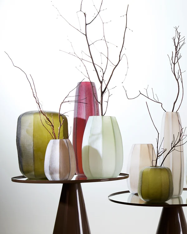 Vase 33x42 cm PACENGO yellow-olive green