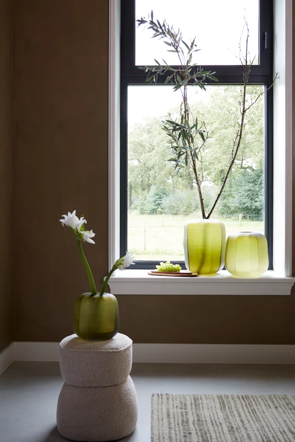 Vase 33x42 cm PACENGO yellow-olive green
