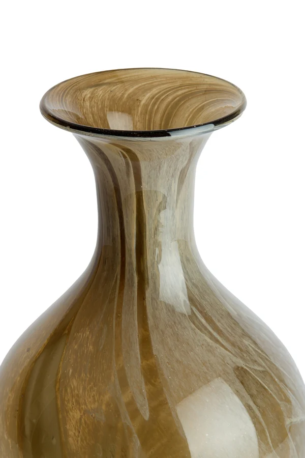 Vase 19x40 cm JORVEN glass taupe+olive green
