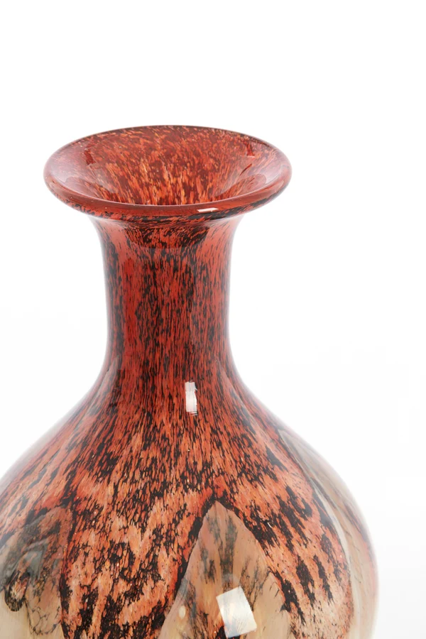 Vase 19x40 cm JORVEN glass red+taupe
