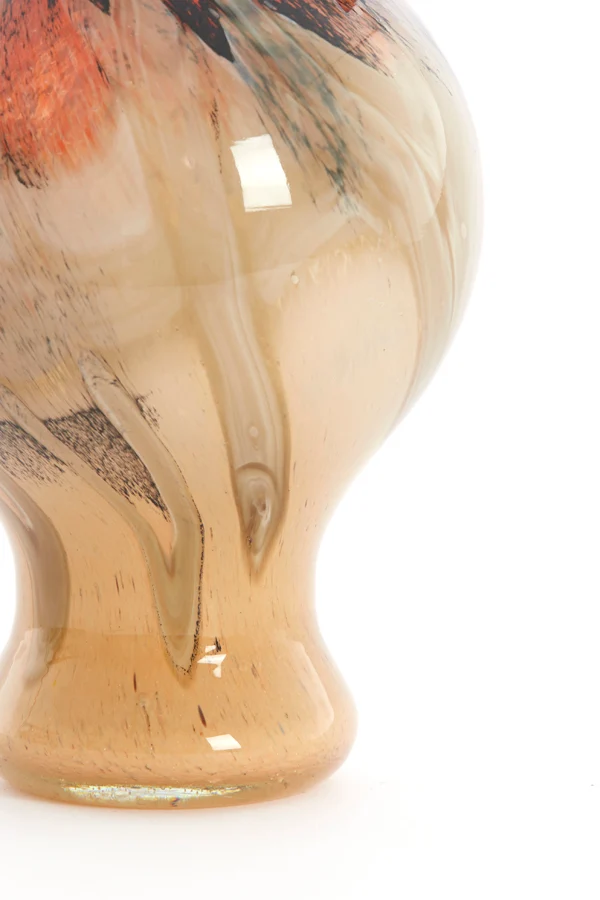 Vase 19x40 cm JORVEN glass red+taupe