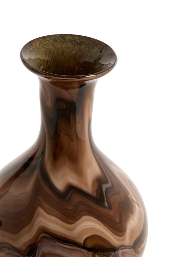 Vase 19x40 cm JORVEN glass brown+cream+black