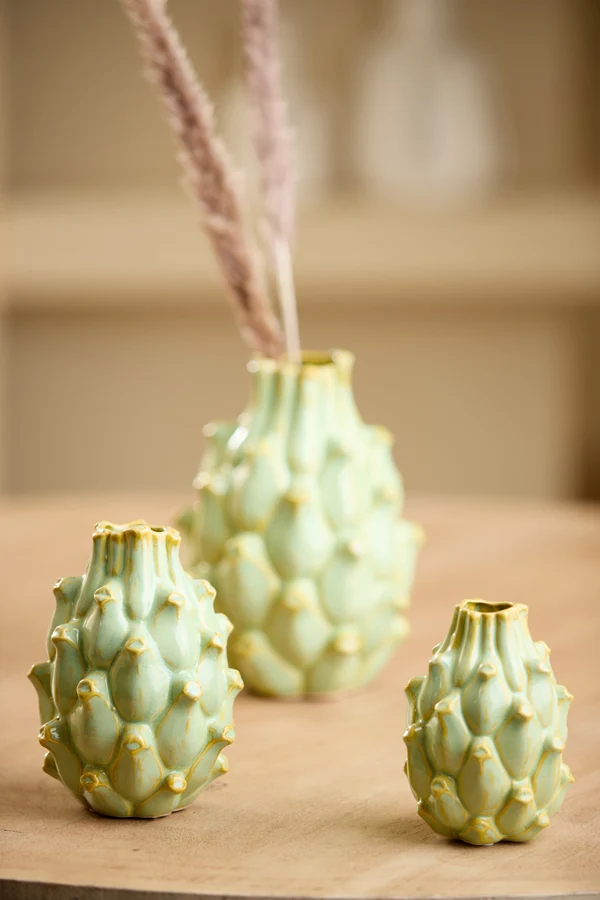 Vase deco 12x16,5 cm TAYA ceramics yellow-green