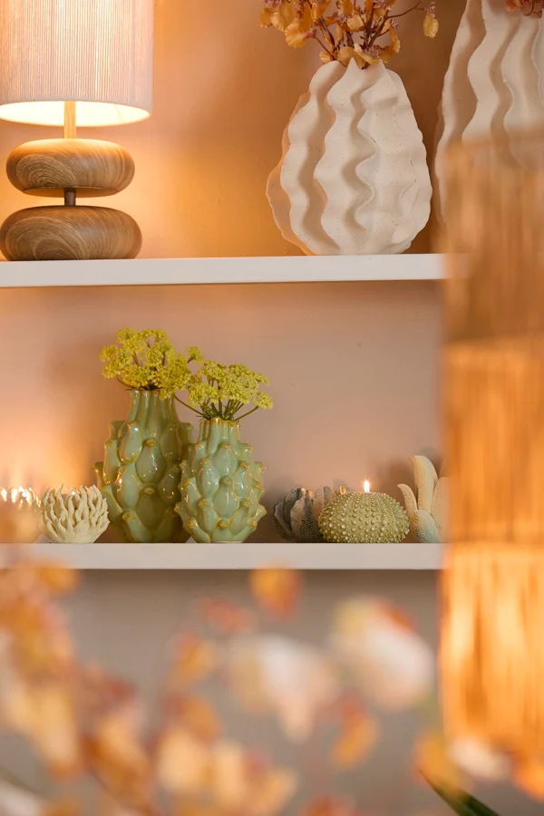 Vase deco 12x16,5 cm TAYA ceramics yellow-green