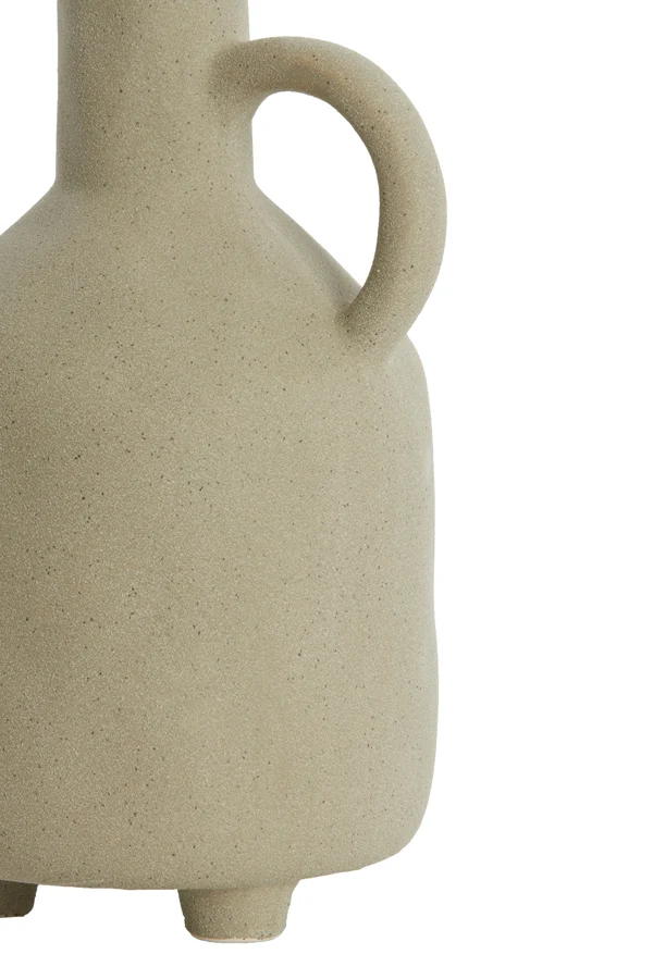 Vase deco 12x11x21,5 cm JONAI ceramics matt olive green