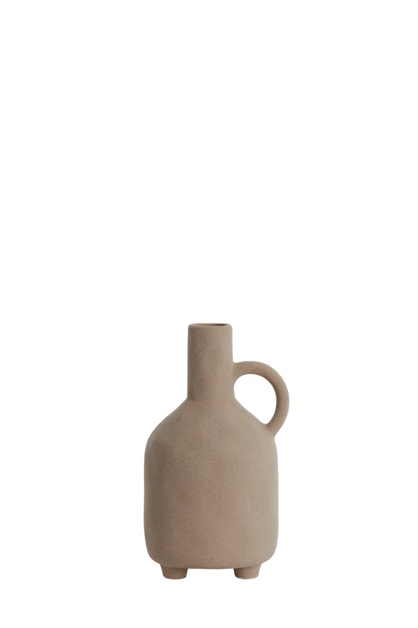 Vase deco 12x11x21,5 cm JONAI ceramics matt brown