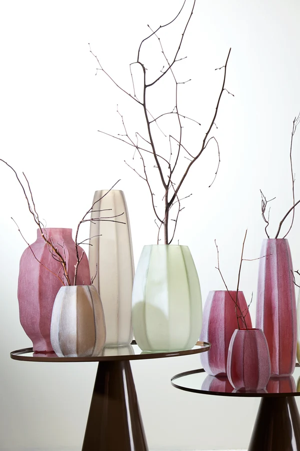 Vase 23x38 cm BRADLEY glass olive green