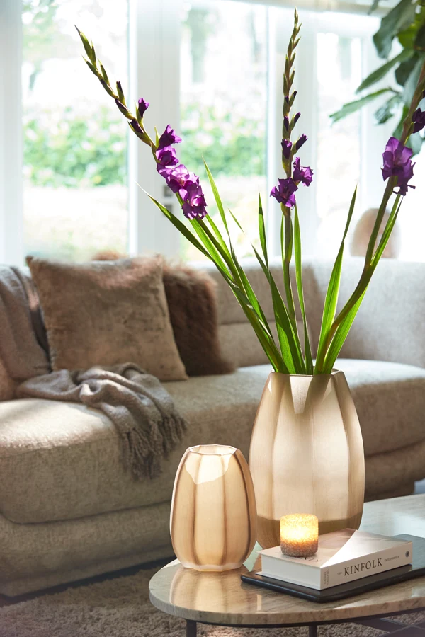 Vase 23x38 cm BRADLEY glass light brown