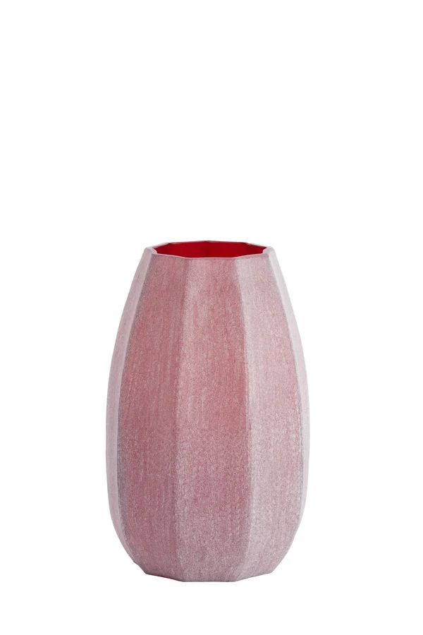 Vase 23x38 cm BRADLEY glass burgundy