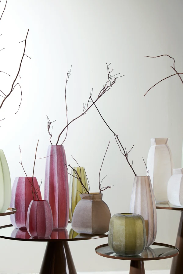 Vase 23x38 cm BRADLEY glass burgundy