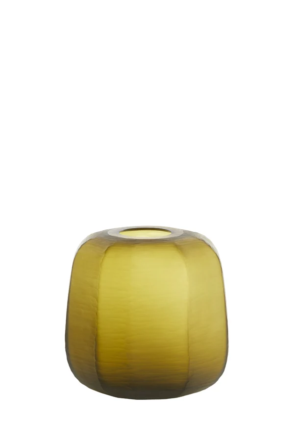 Vase 23x24 cm PACENGO yellow-olive green
