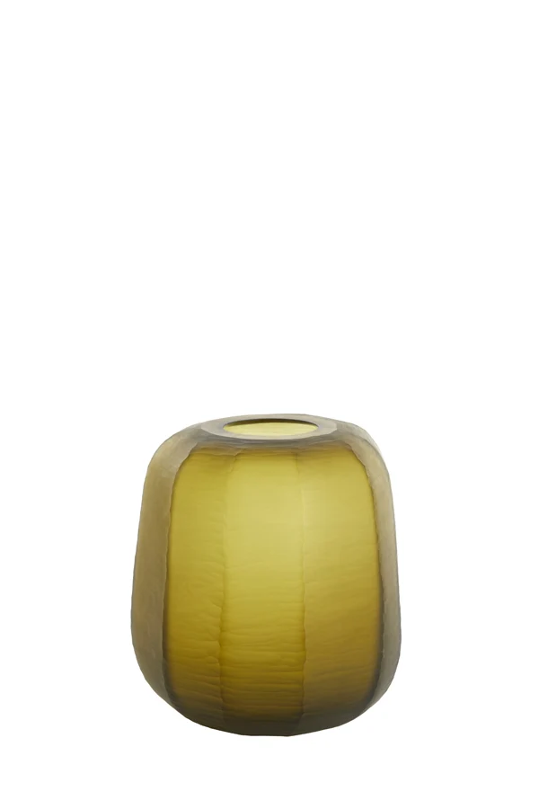 Vase 23x24 cm PACENGO yellow-olive green