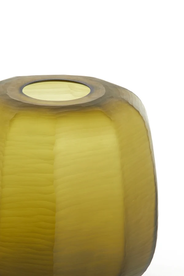 Vase 23x24 cm PACENGO yellow-olive green