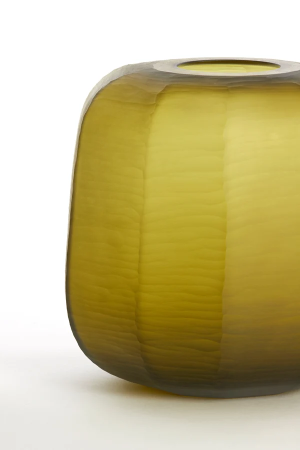 Vase 23x24 cm PACENGO yellow-olive green
