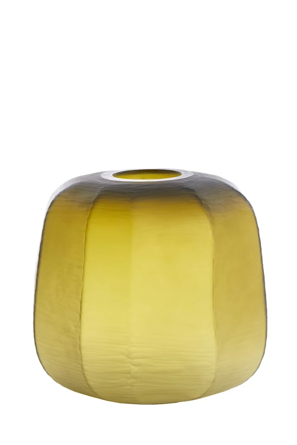 Vase 33x32 cm PACENGO yellow-olive green
