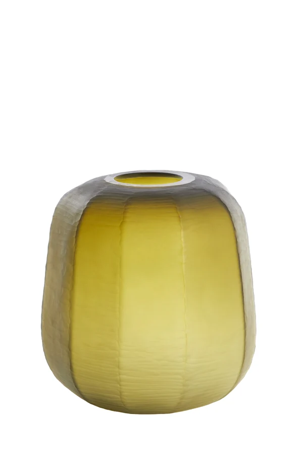 Vase 33x32 cm PACENGO yellow-olive green