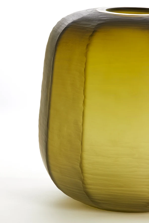 Vase 33x32 cm PACENGO yellow-olive green