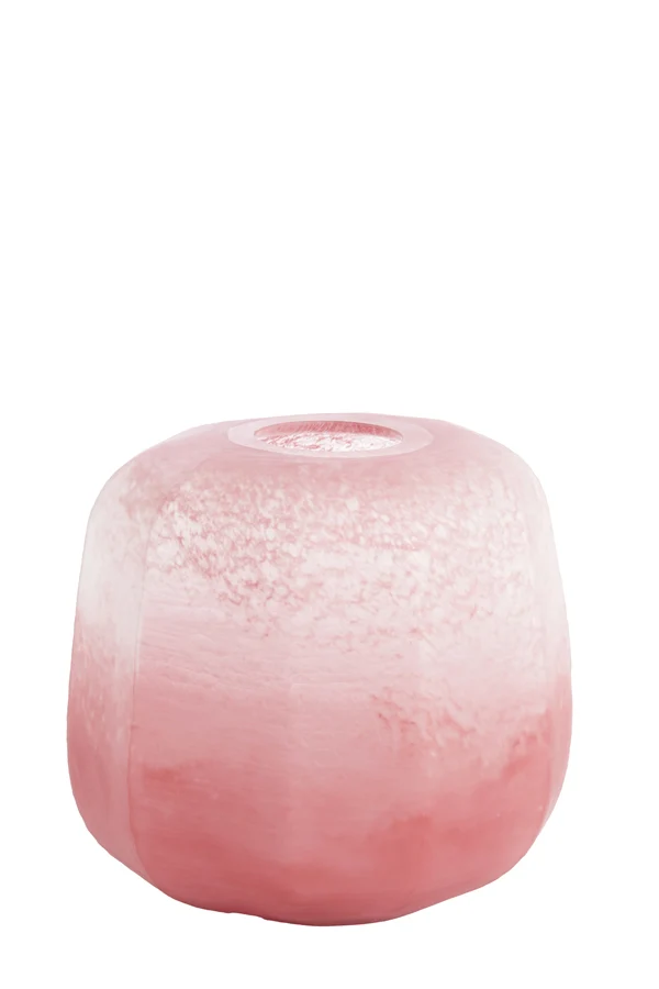 Vase 33x32 cm PACENGO glass coral-light pink