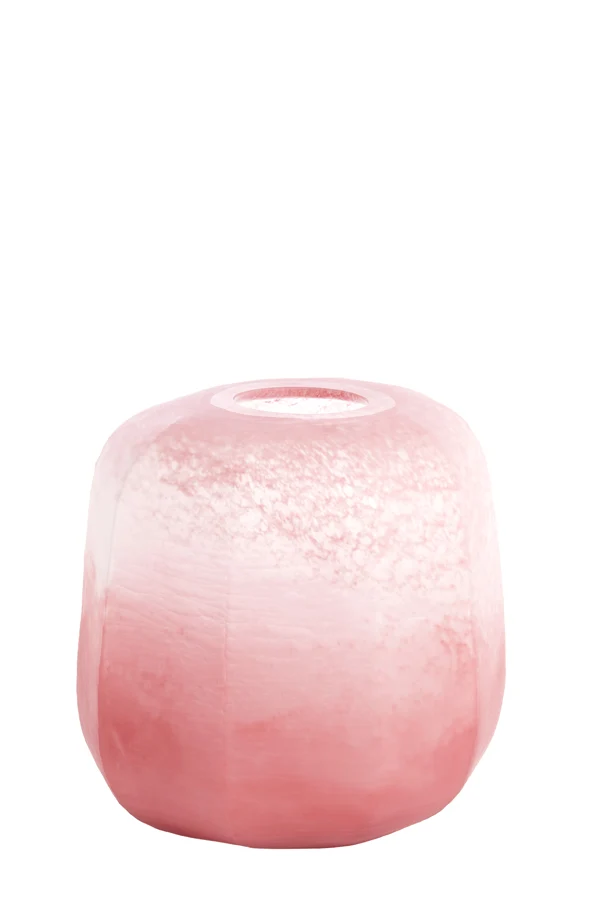Vase 33x32 cm PACENGO glass coral-light pink