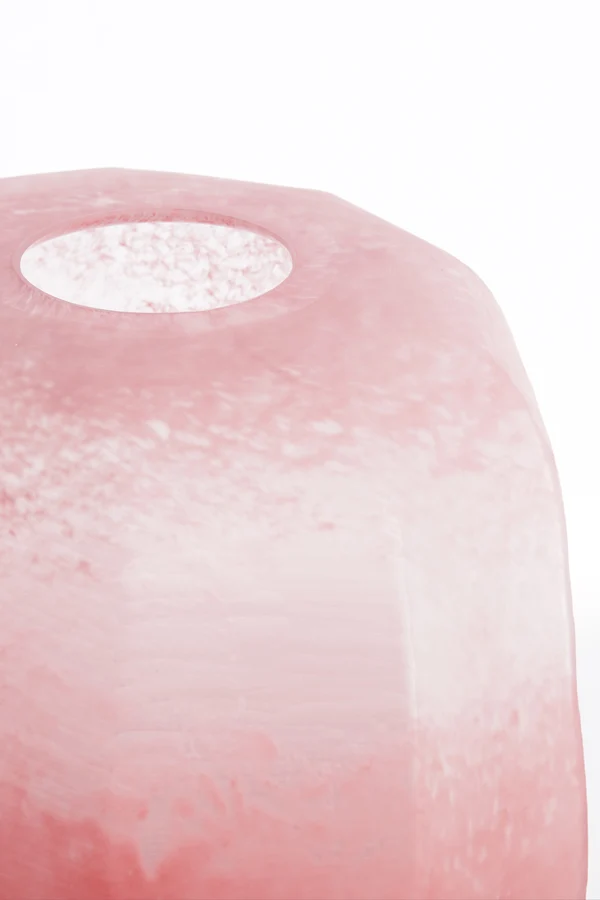 Vase 33x32 cm PACENGO glass coral-light pink