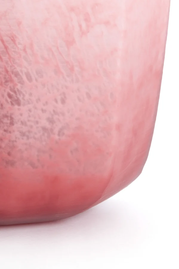 Vase 33x32 cm PACENGO glass coral-light pink