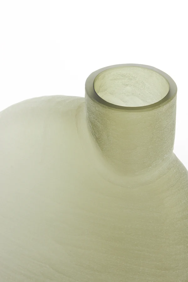 Vase 33x16,5x36,5 cm TORNA glass olive green