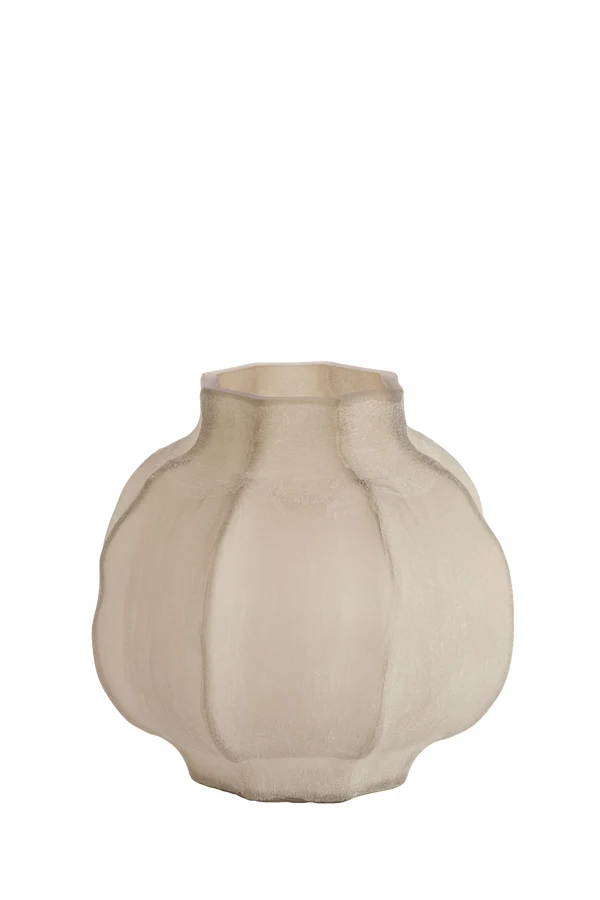 Vase 32,5x32 cm TEJEDA glass light brown