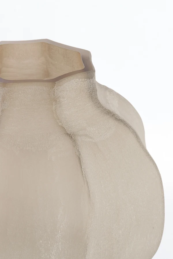 Vase 32,5x32 cm TEJEDA glass light brown
