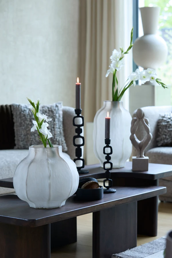 Vase 32,5x32 cm TEJEDA glass light brown