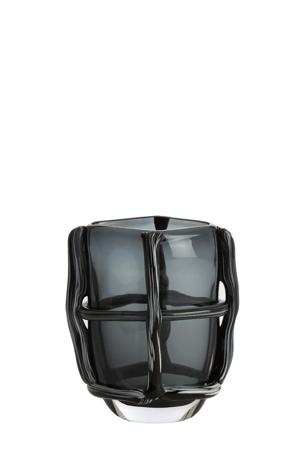 Vase 19x14x22 cm ASHORO glass grey