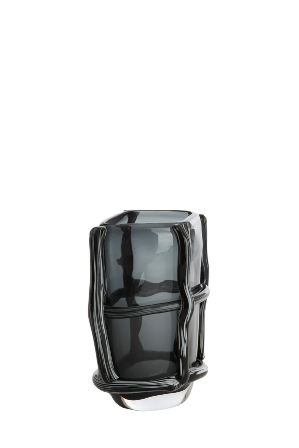 Vase 19x14x22 cm ASHORO glass grey