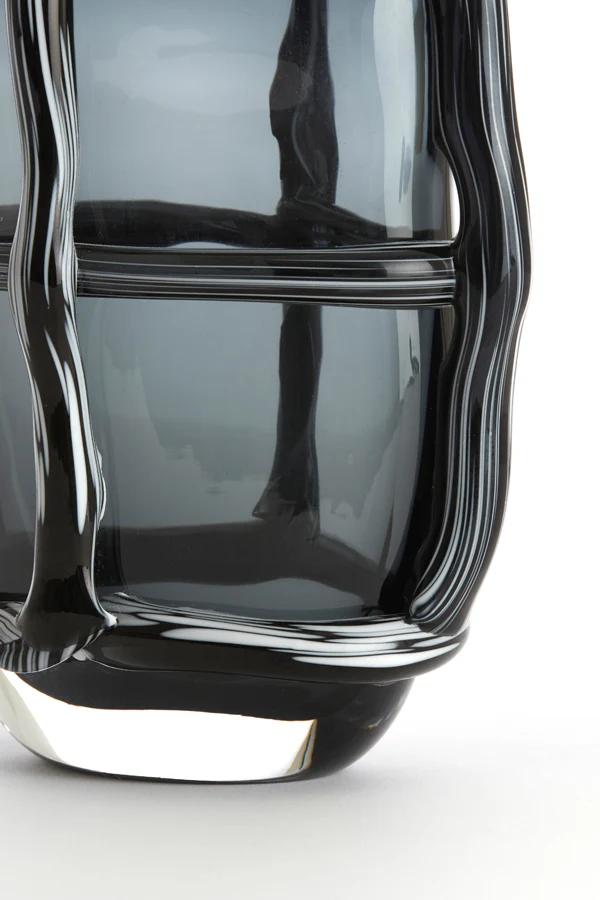Vase 19x14x22 cm ASHORO glass grey