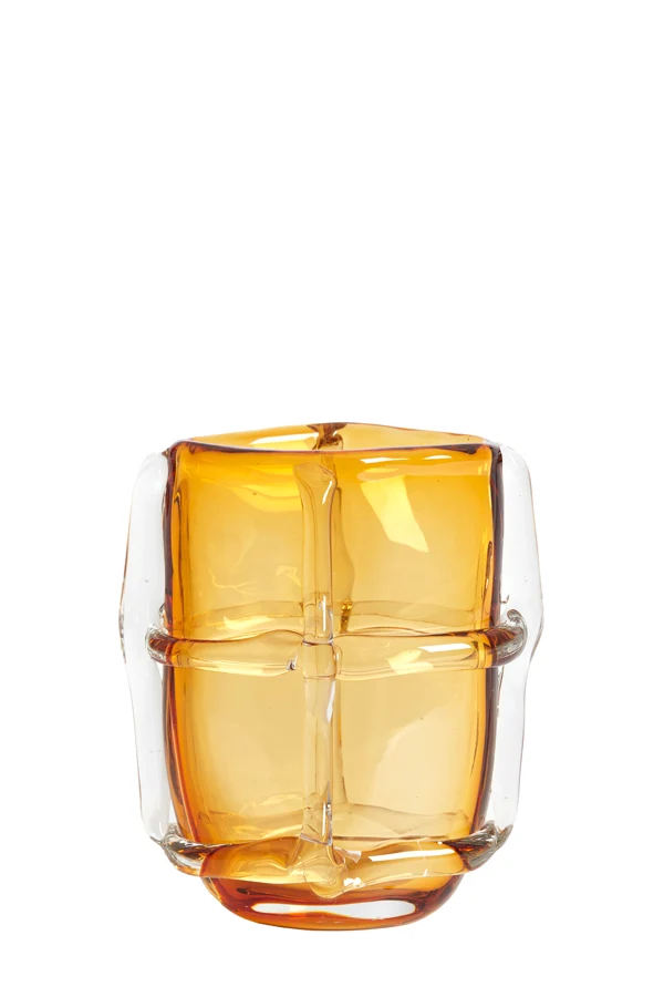 Vase 19x14x22 cm ASHORO glass amber