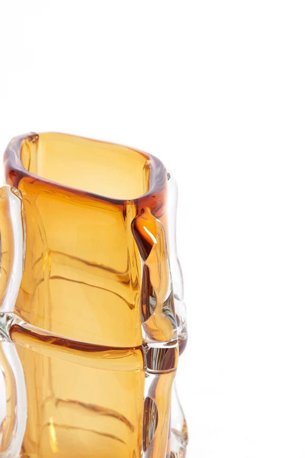 Vase 19x14x22 cm ASHORO glass amber