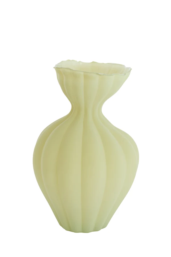 Vase 19,5x30,5 cm VARENNA glass matt olive green