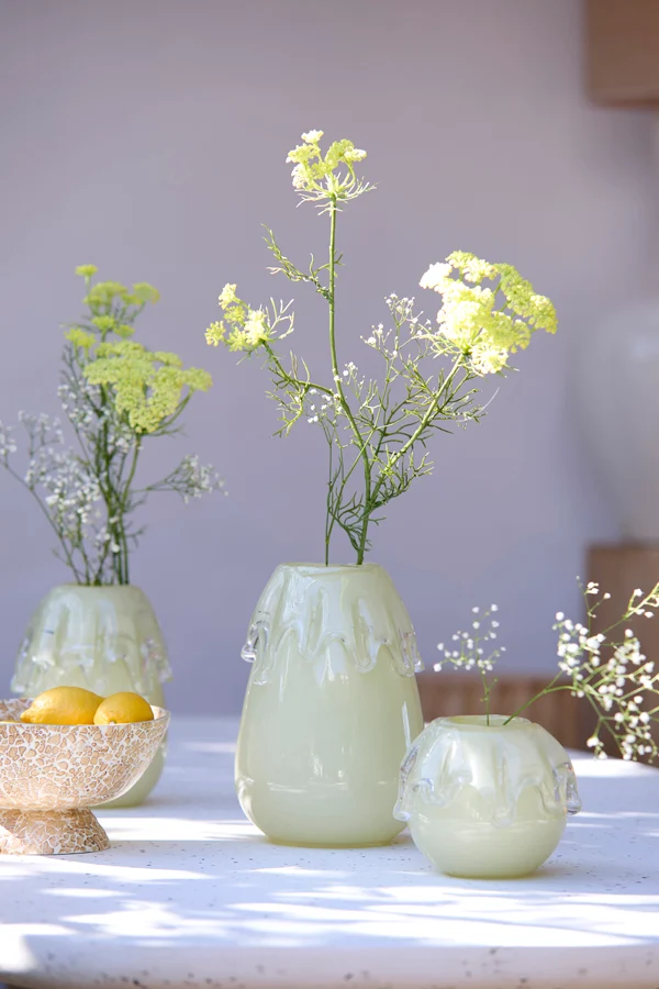 Vase 19,5x26,5 cm LYSIRA glass light yellow