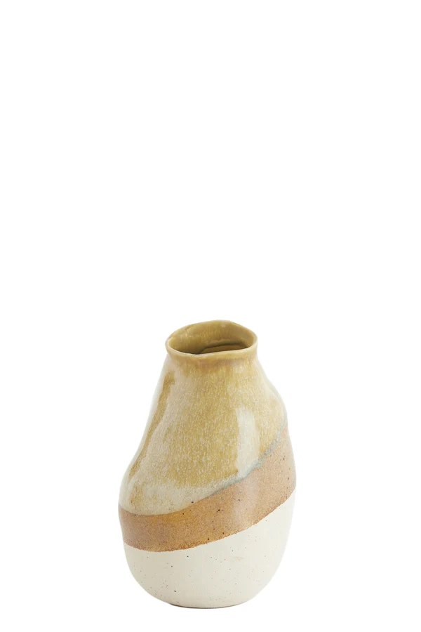 Vase deco 12x11,5x19 cm YULARA ceramics brown+cream