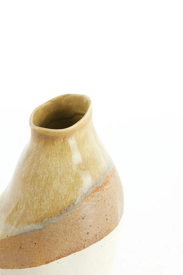 Vase deco 12x11,5x19 cm YULARA ceramics brown+cream