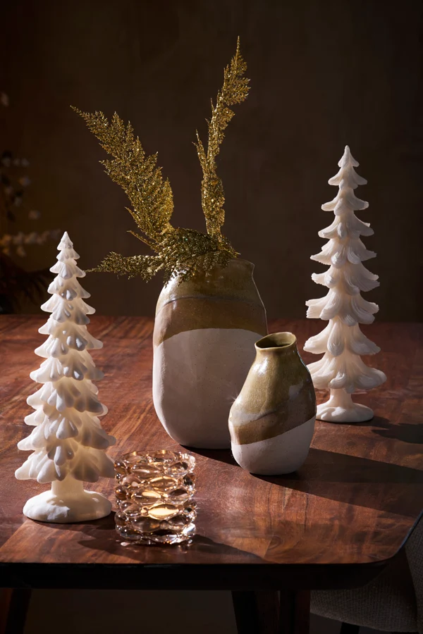 Vase deco 12x11,5x19 cm YULARA ceramics brown+cream