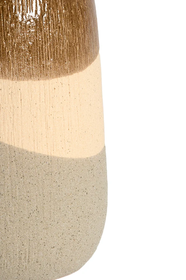 Vase deco 12,5x28 cm ZUBIRI ceramics brown+beige+taupe