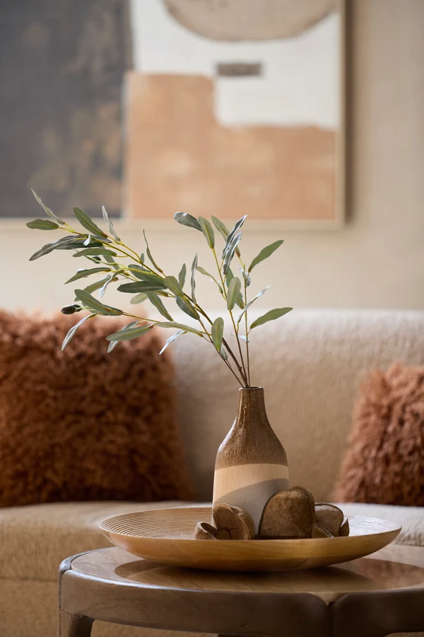 Vase deco 12,5x28 cm ZUBIRI ceramics brown+beige+taupe