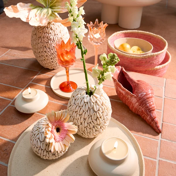 Vase deco 12,5x11,5 cm SHELL cream