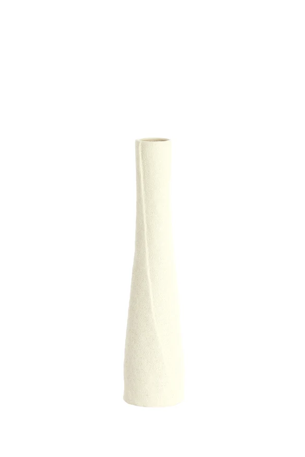 Vase deco 11x45 cm SETIMMO ceramics matt cream