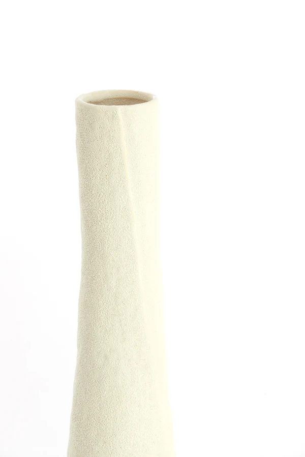 Vase deco 11x45 cm SETIMMO ceramics matt cream