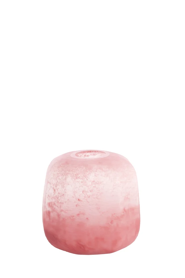Vase 23x24 cm PACENGO glass coral-light pink