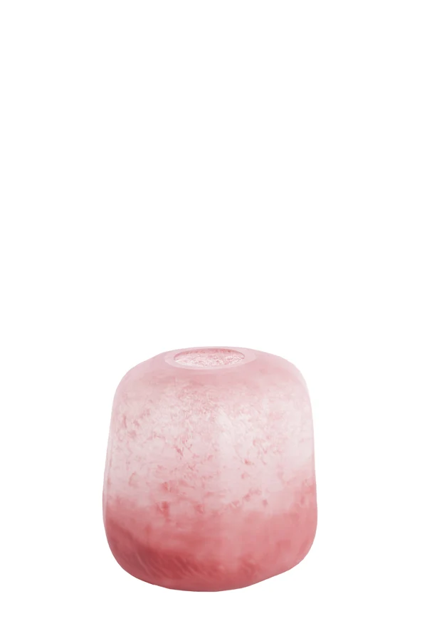 Vase 23x24 cm PACENGO glass coral-light pink