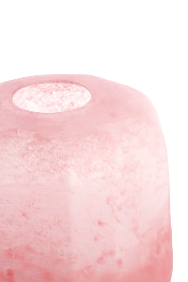 Vase 23x24 cm PACENGO glass coral-light pink