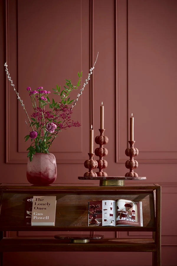 Vase 23x24 cm PACENGO glass coral-light pink