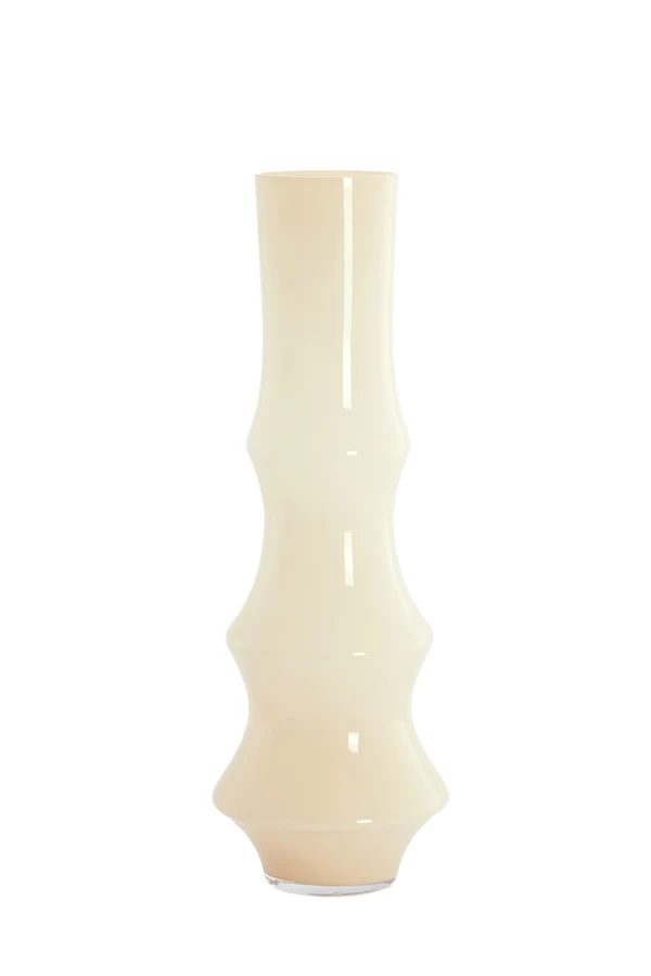 Vase 23,5x70 cm FIORENZA glass cream