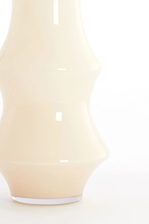 Vase 23,5x70 cm FIORENZA glass cream